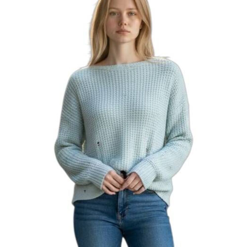 AMERICAN EAGLE OUTFITTERS MINT DISTRESSED SWEATER SZ.XS EUC.